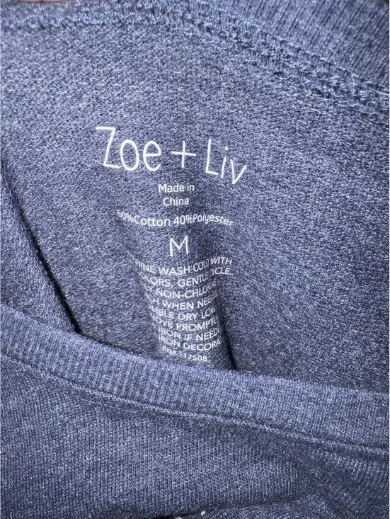 Zoe + Liv Medium Gray Long Sleeve Sweatshirt - Picture 2 of 2